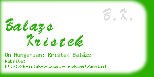 balazs kristek business card