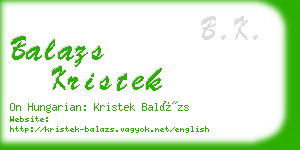 balazs kristek business card